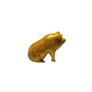 WhistlePig Whiskey Statue Pig Figure Figurine Gold Rubber Plastic Toy Advert 2"